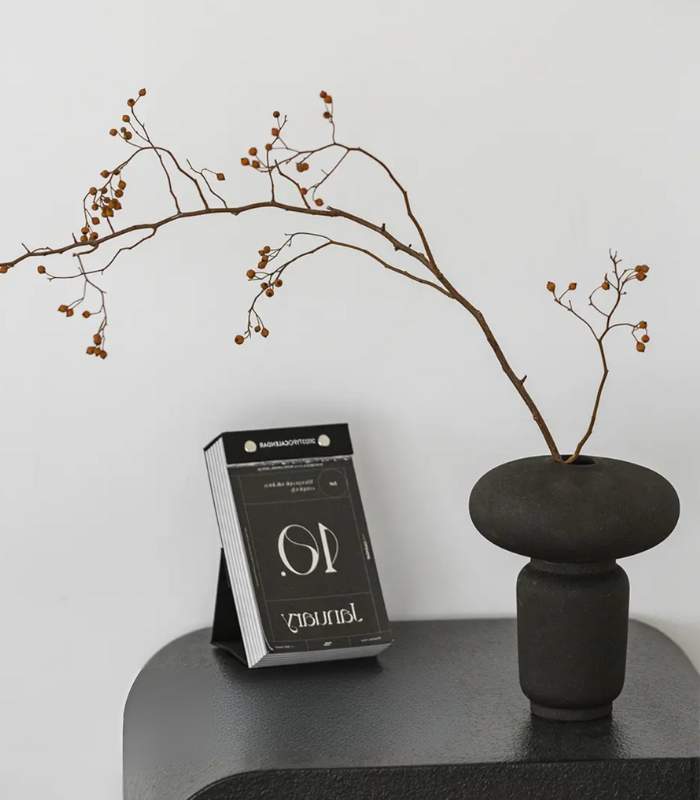 Modern Matte Black Ceramic Vase - Versatile Minimalist Decor Table Top Vase