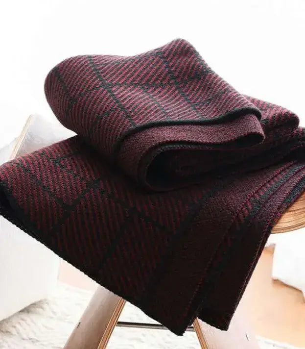 Signature Geometric Textured Throw Blanket | Premium Knit Home Accent 130x180 cm