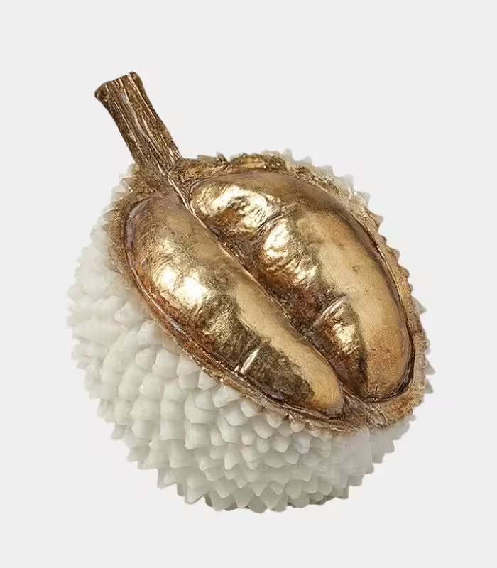 Gilded Durian Sculpture – Decorative Resin Art Piece 17.5 cm