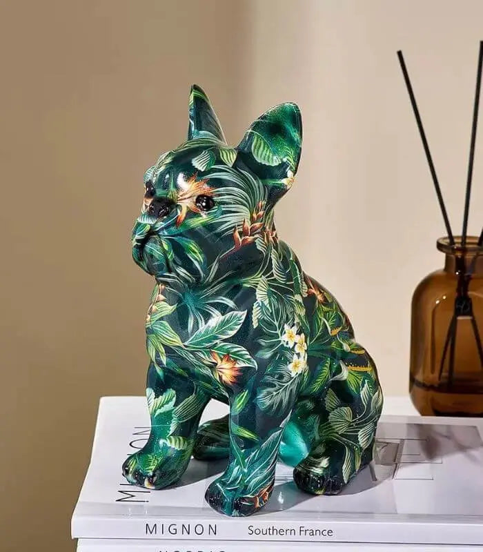 French Bulldog Sculpture Graffiti Style Living Room Decoration Resin