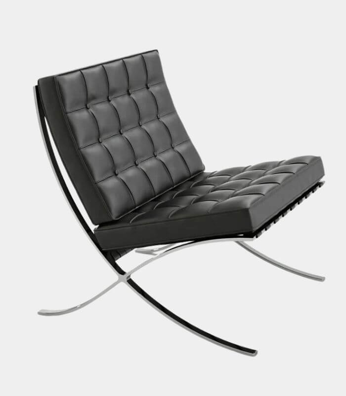 Catalonia Luxe Modernist Chair – Handcrafted Leather and Stainless Steel Seating
