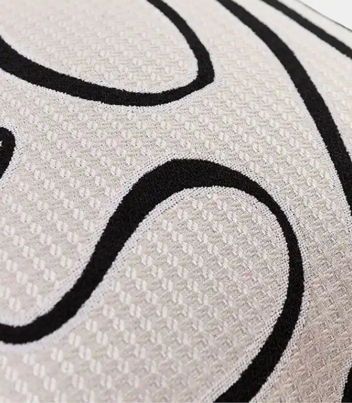 Kaia Abstract Line Cushion Cover – Contemporary Jacquard Design