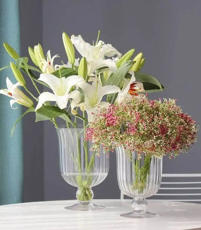 Table Top Vase Crystal Glass Hurricane Candle Holder Lead Free