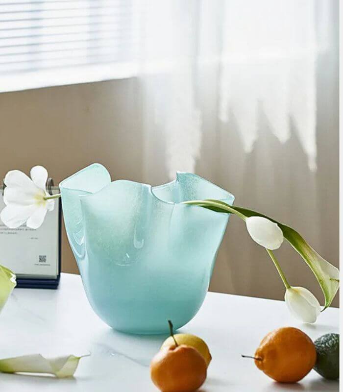 Fiorenza Glass Bowl/Vase Aqua Blue 27 cm