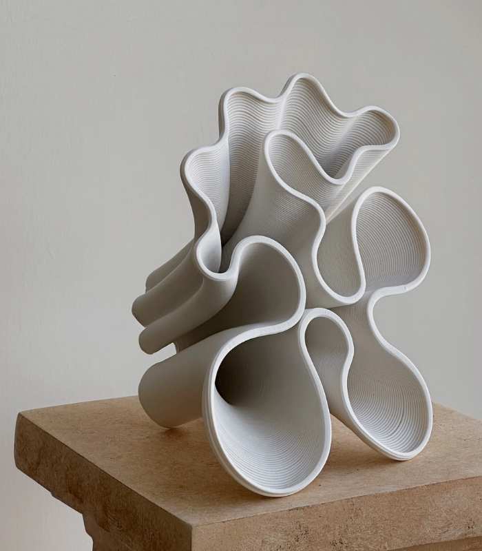 Table Top Vase Paloma White Ceramic Large 30 cm