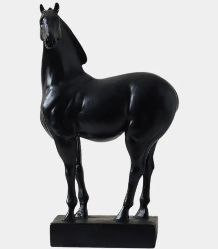 Steed Black Resin Horse Sculpture Resin Black 27 cm