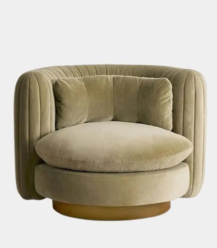 Palazzo Velvet Swivel Chair – Contemporary Channel-Tufted Design