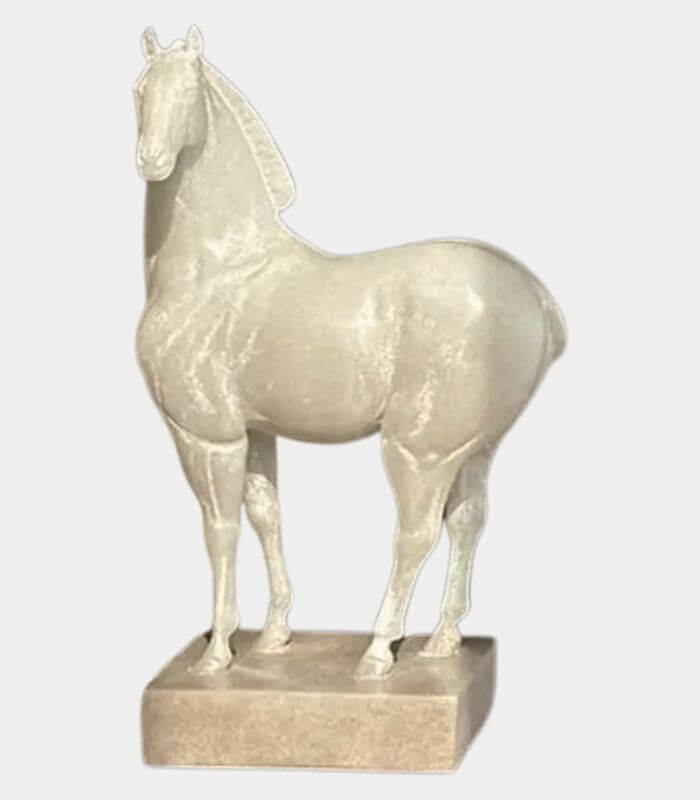 Artisan White Resin Horse Sculpture – Handcrafted Equestrian Statement Piece