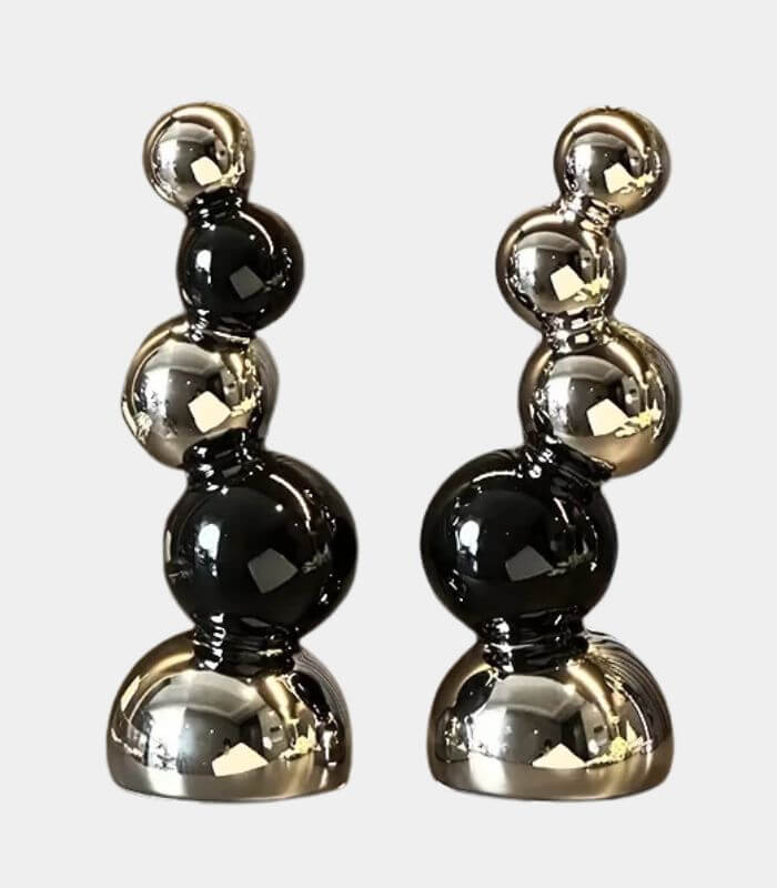 Stacked Sphere Decorative Sculpture – Modern Ceramic Design 25 cm