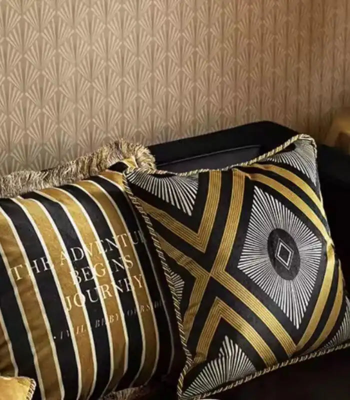 Retro Gold Cushion Cover Decorative Pillow Case Print Velvet