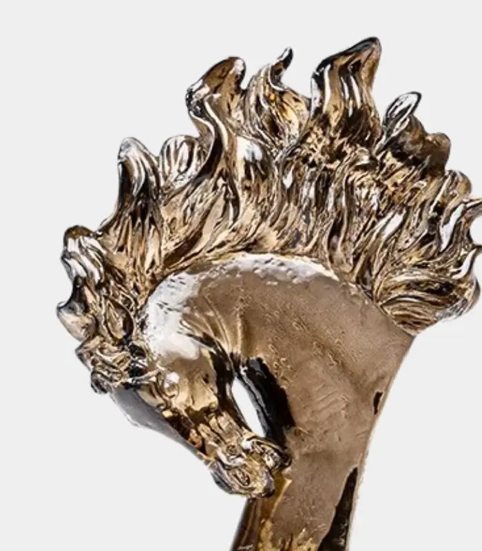 Horse Head Sculpture Resin Statue – Equestrian Home Décor with Black Base (31 cm)