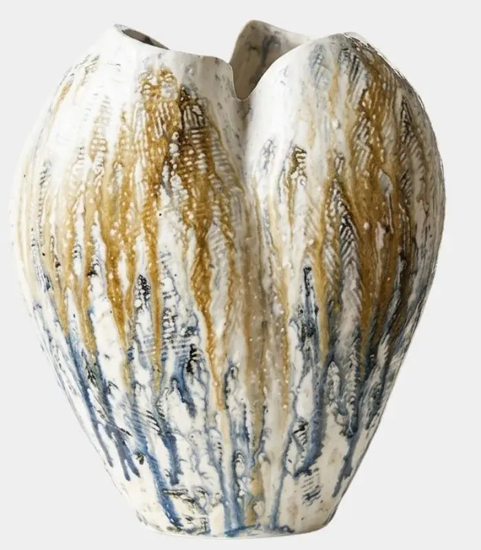 Winslow Handcrafted Ceramic Vase – Hand-Painted Earth-Tone Sculptural Vessel