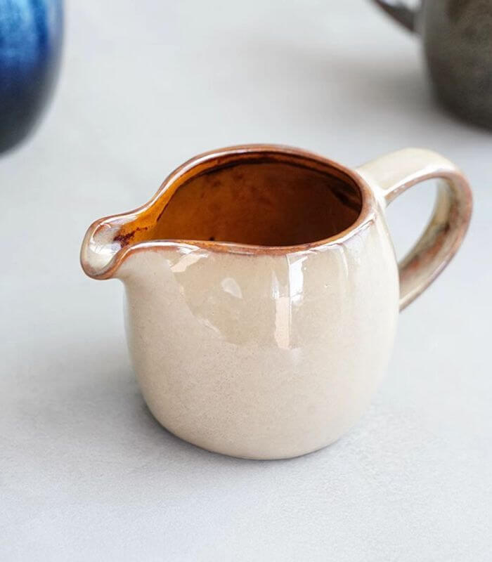 Handcrafted Ceramic Gravy Boat Pitcher - 80ml, Multiple Colors