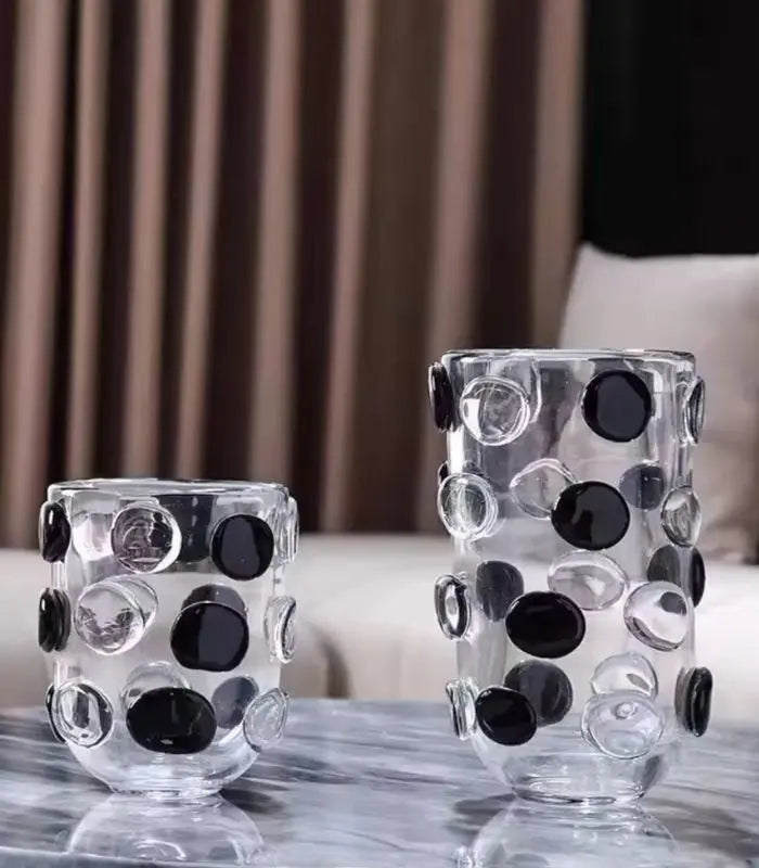 Vivienne Polka Dot Glass Vase – Contemporary Monochrome Design