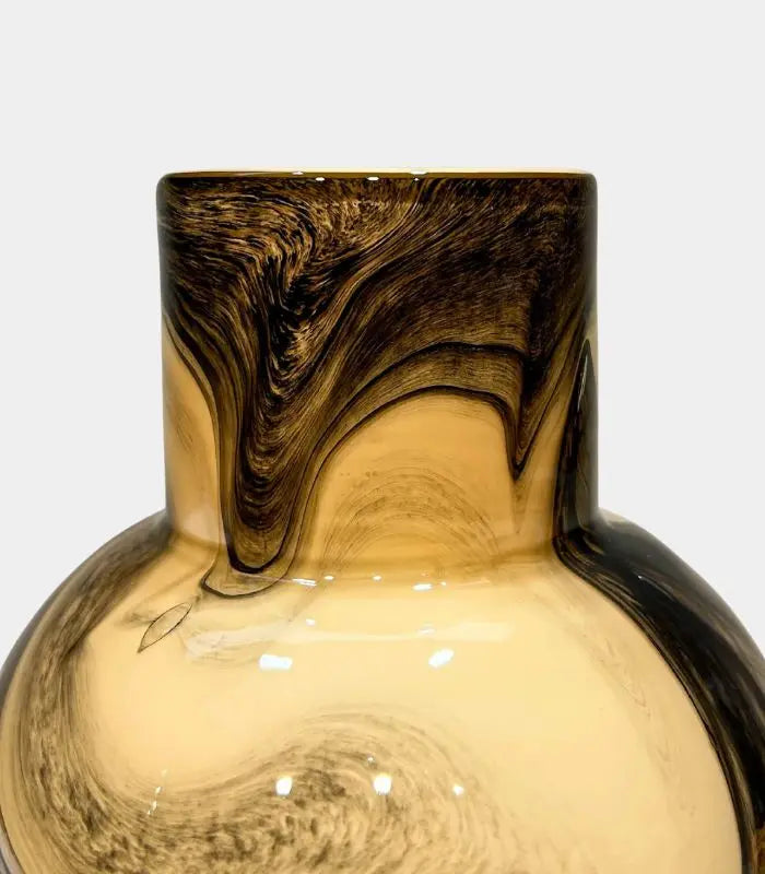 SWIRLED GLASS VASE – HANDCRAFTED ART GLASS DESIGN 18 cm