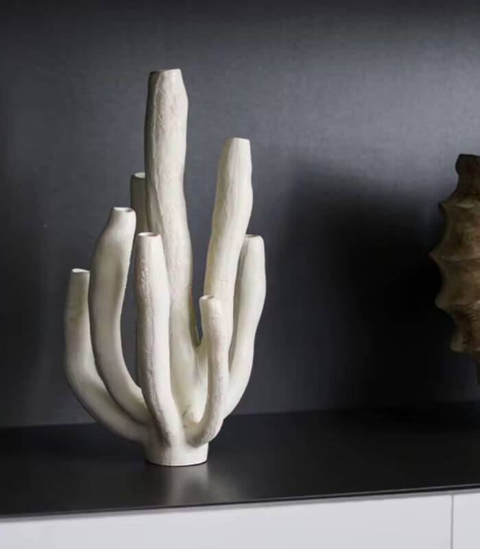 Modern Coral Branch Sculpture – Resin Marine-Inspired Decor | 35cm Contemporary Accent Piece