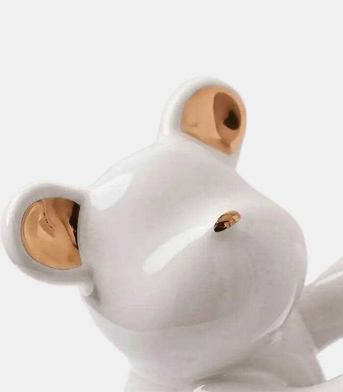 2 Pcs Set Teddy Bear Bookends Ceramic 15-19 cm