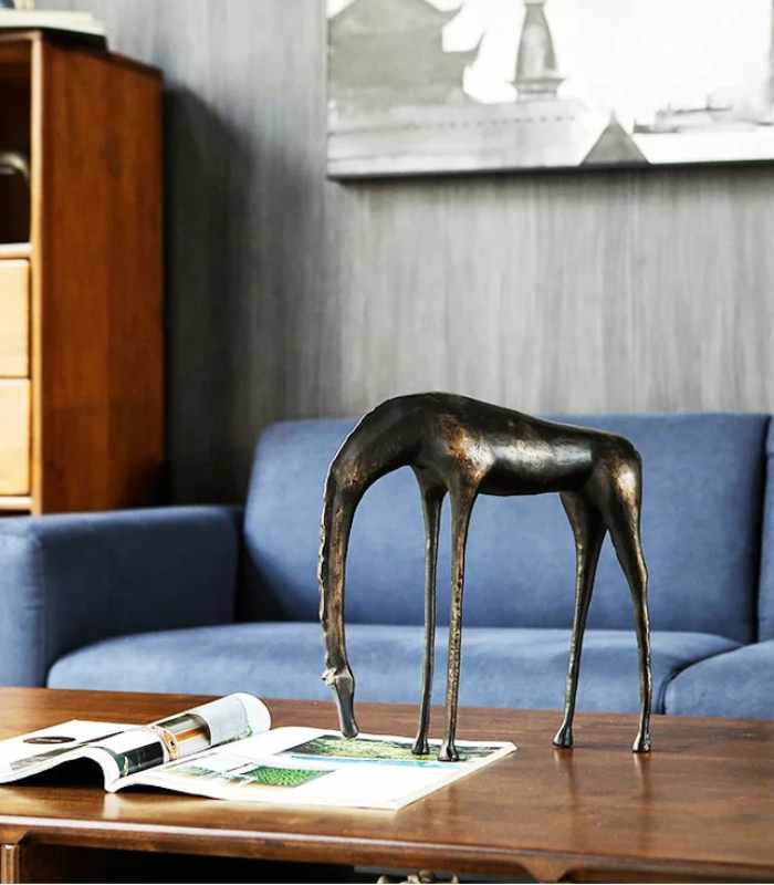 Tranquil Grazing Horse Sculpture Iron Decor