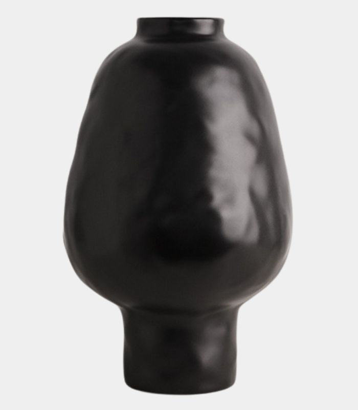 Artisan Lunara Keramikvase – Abstrakte skulpturale Keramik, Schwarz
