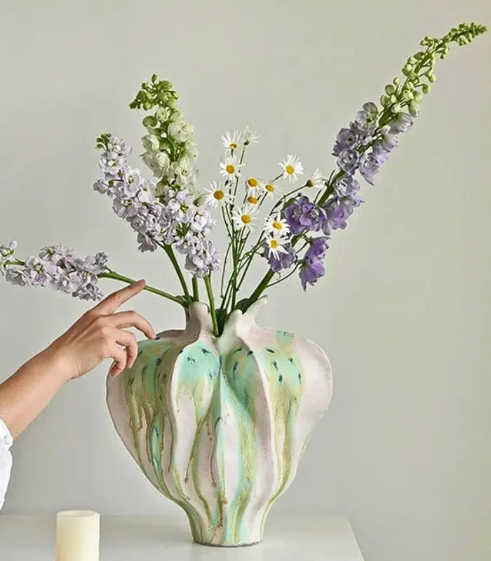 Marea Ceramic Vase – Artisan Coastal Glaze Desig 32 cm