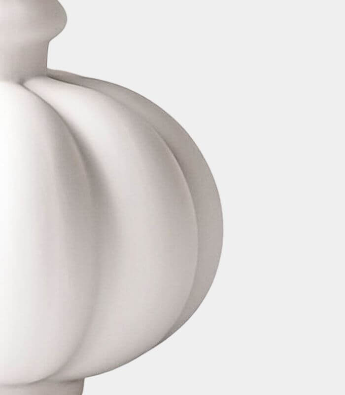 Luna Fluted Ceramic Vase – Matte White, 20 cm