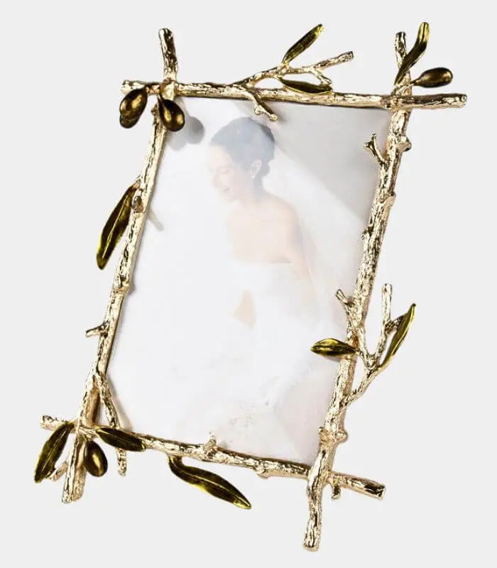 Golden Olive Branch Ornate Photo Frame Alloy