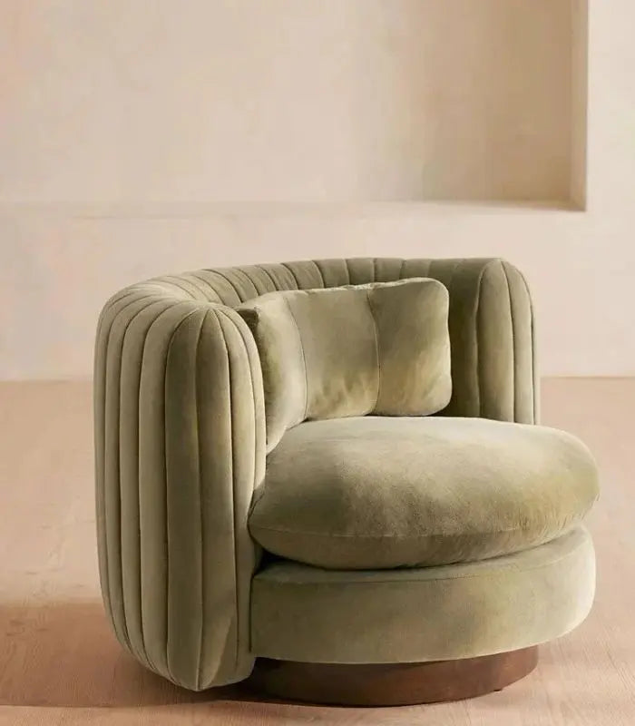 Palazzo Velvet Swivel Chair – Contemporary Channel-Tufted Design