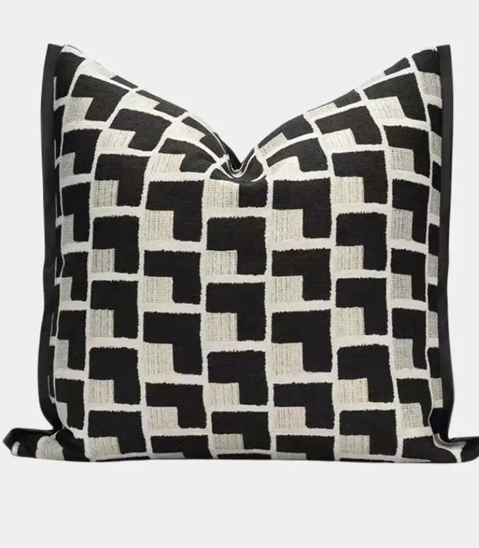 Cassia Geometric Jacquard Cushion Cover 45 cm (18 in)