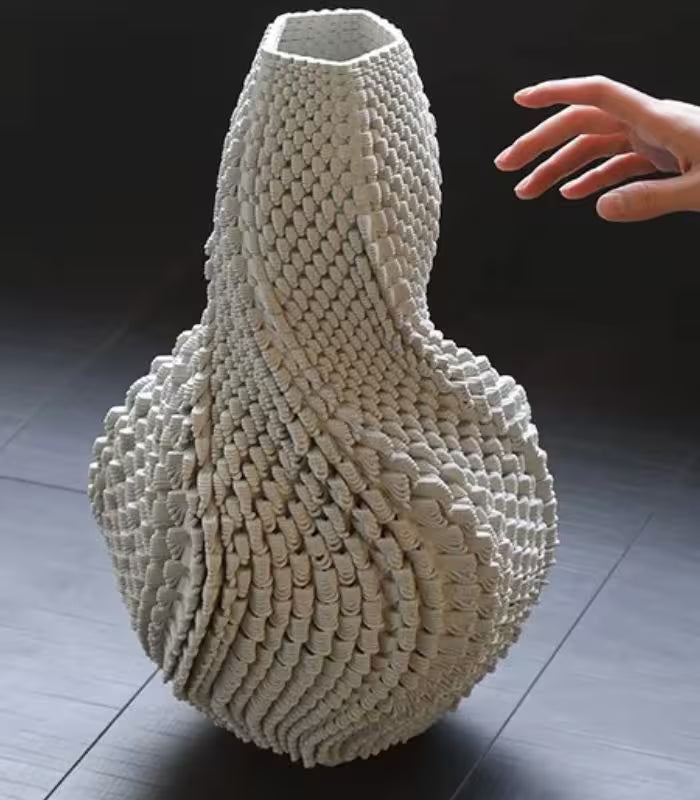 Aria Ceramic Vase – 3D Printed Sculptural Design Large 40 cm (15.75 in)