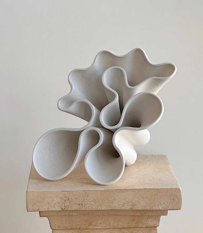 Table Top Vase Paloma White Ceramic Large 30 cm