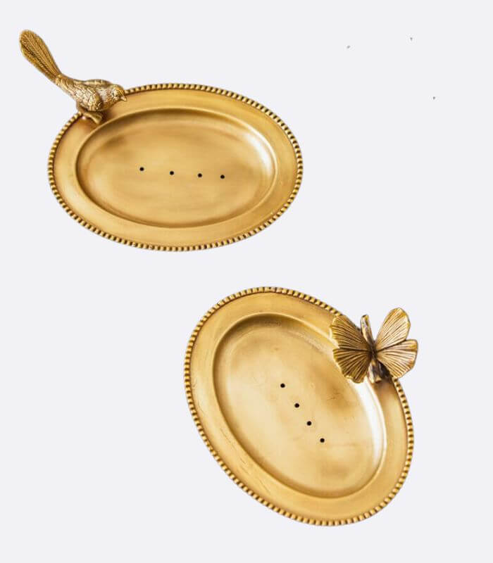 Vintage Seifenschale Schmuckschale Messing 15 cm