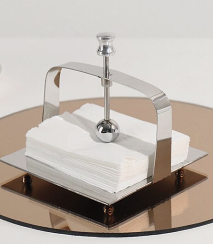 Napkin Holder in Mirror Polished Stainless Steel Sliver
