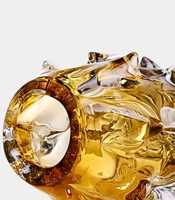 Solstice Amber Flow Crystal Art Glass Vase