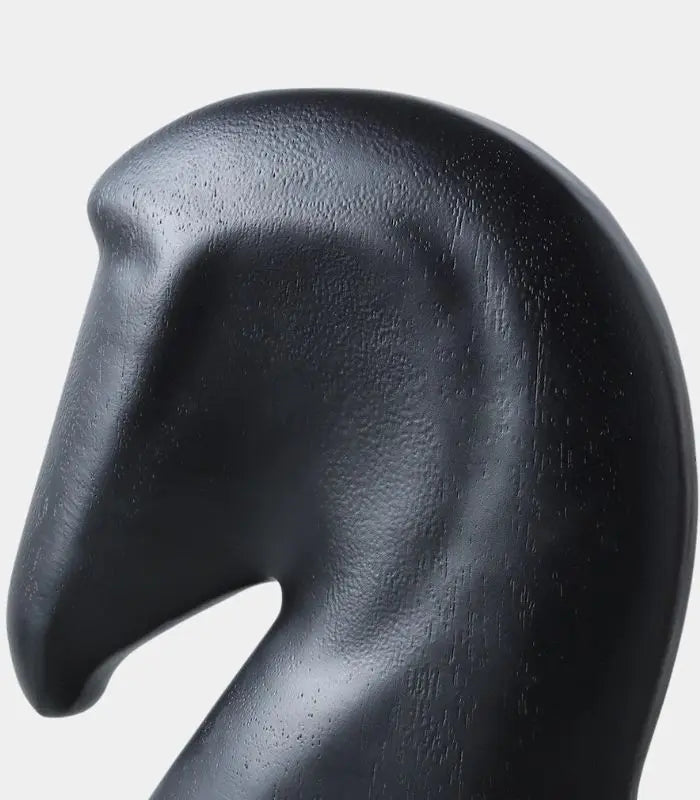 Cavalier Horse Head Sculpture Decorative Object – Minimalist Resin Design 28 cm
