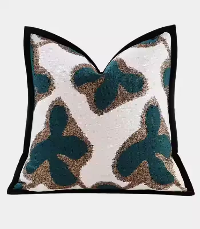 Aurora Decorative Cushion – Abstract Botanical Jacquard Design