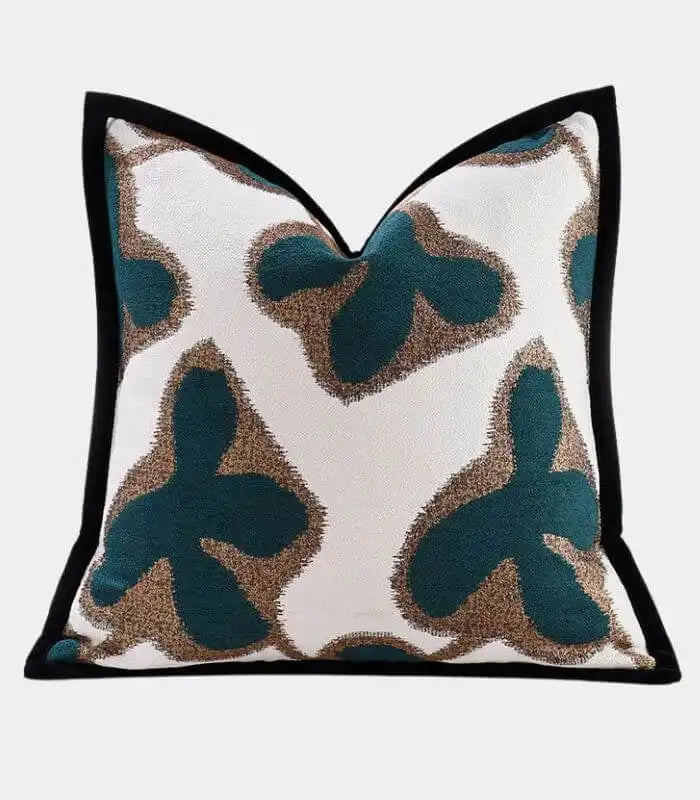 Aurora Decorative Cushion – Abstract Botanical Jacquard Design