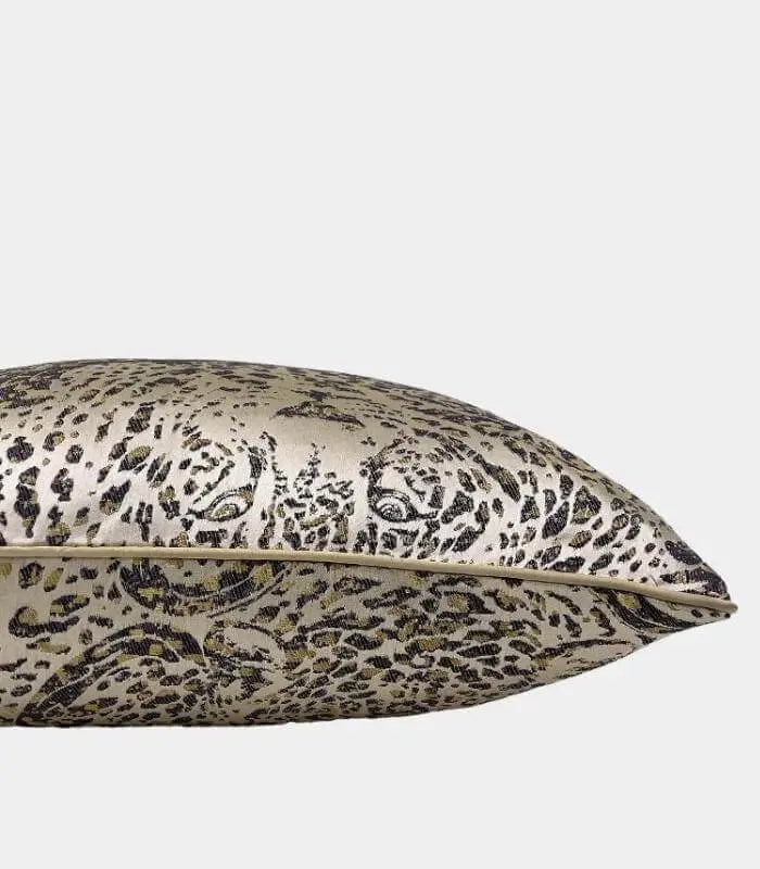 Elegant Leopard Print & Textured Jacquard Decorative Cushion Cover 45x45 cm