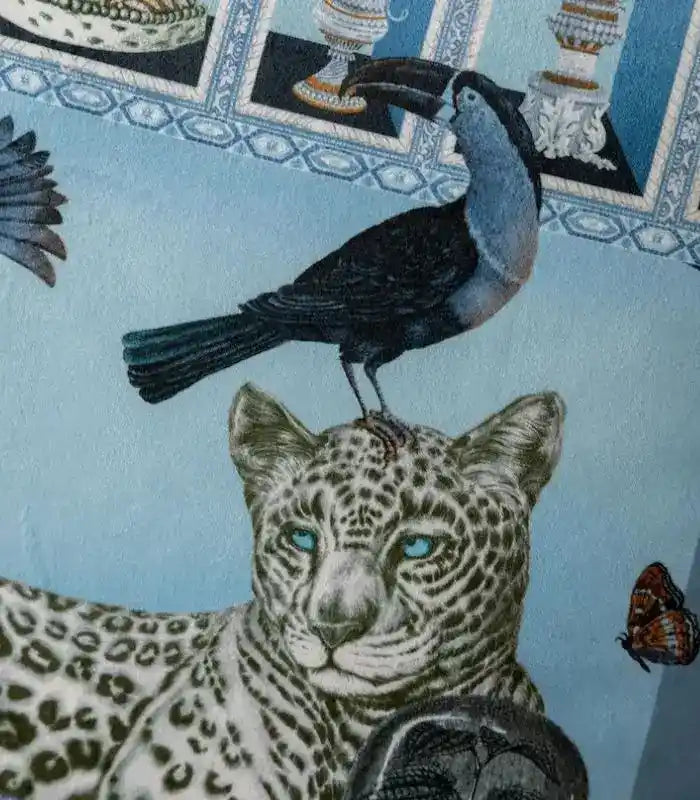 Enchanted Garden Leopard Cushion Cover | Artisan Velvet Decorative Pillow