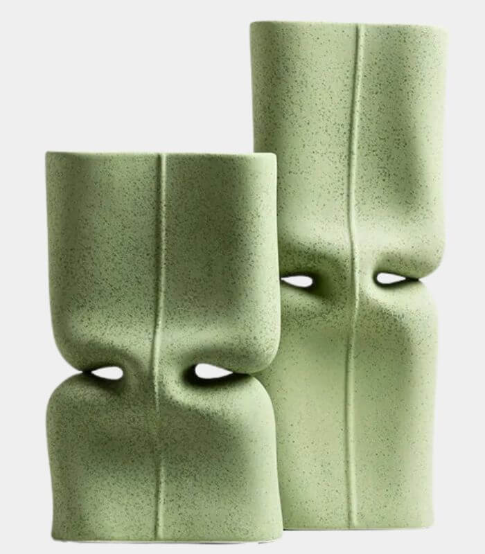 Ceramic Vase Kona with Irregular Design Green