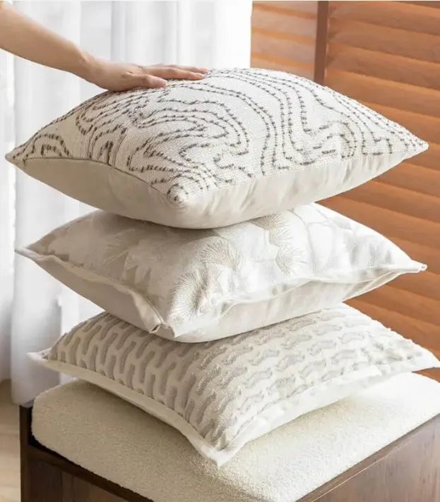 Luminous Cushion Cover Elegant Jacquard Decorative Throw Pillows 45x45 cm