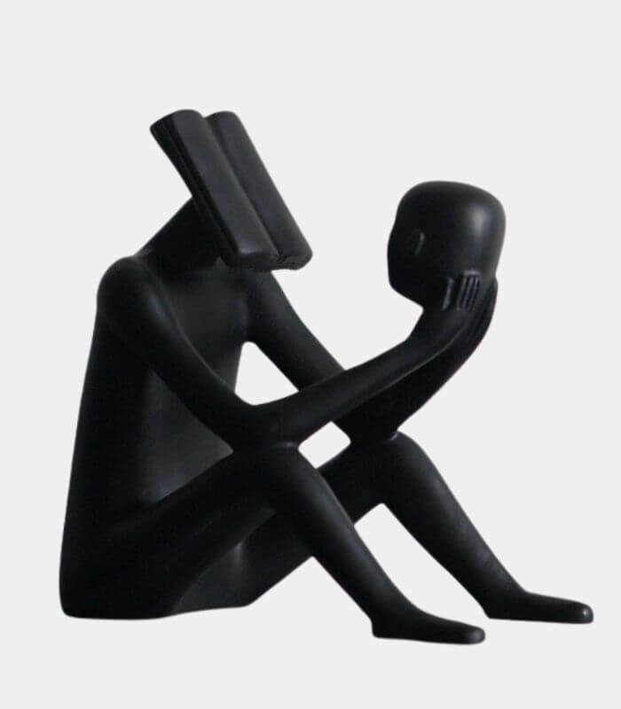 The Contemplation Resin Sculptures – Abstract Figurines in Black or White (22cm / 8.66")