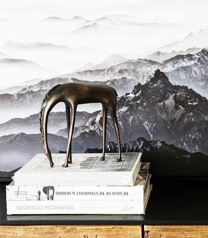 Tranquil Grazing Horse Sculpture Iron Decor