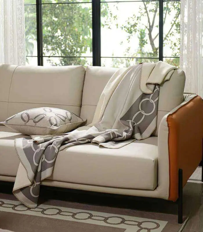 Moderne Luxe Decke Weiche Bett Sofa Überwurf Grau und Weiß