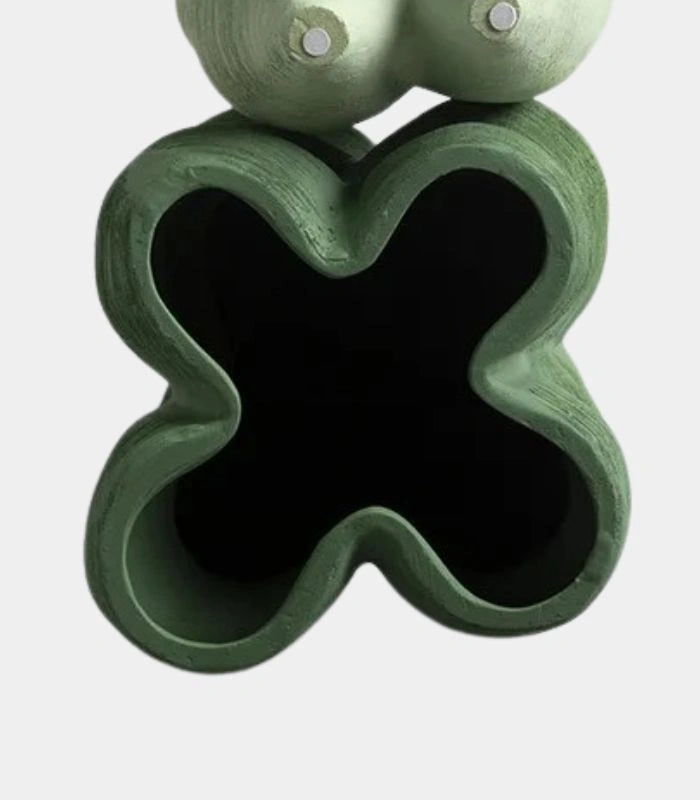 Table Vase Large Handcrafted Resin Green Tall Vases 39 cm