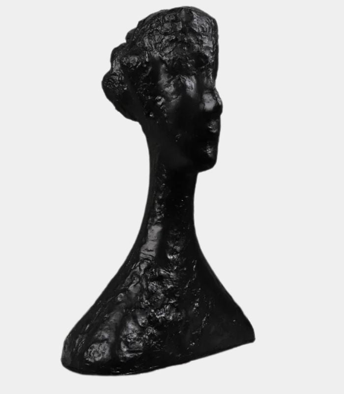 Minimalist Sculptural Bust – Artistic Home Decor Accent in Noir or Blanc 26.5 cm Resin