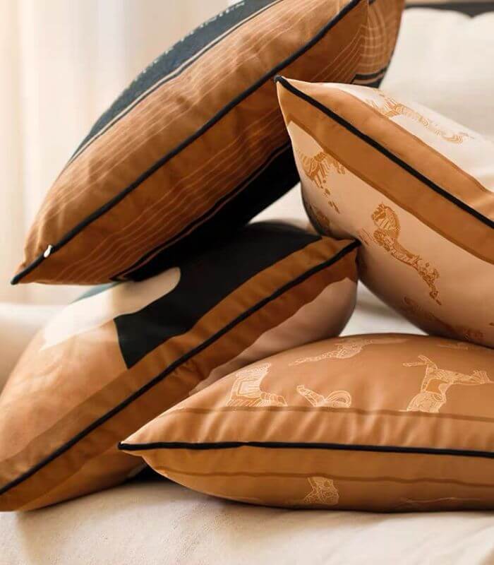 Galloping Equestrian Decorative Velvet Throw Pillow | Heritage Collection 45 cm