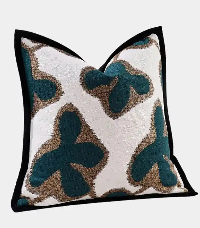Aurora Decorative Cushion – Abstract Botanical Jacquard Design