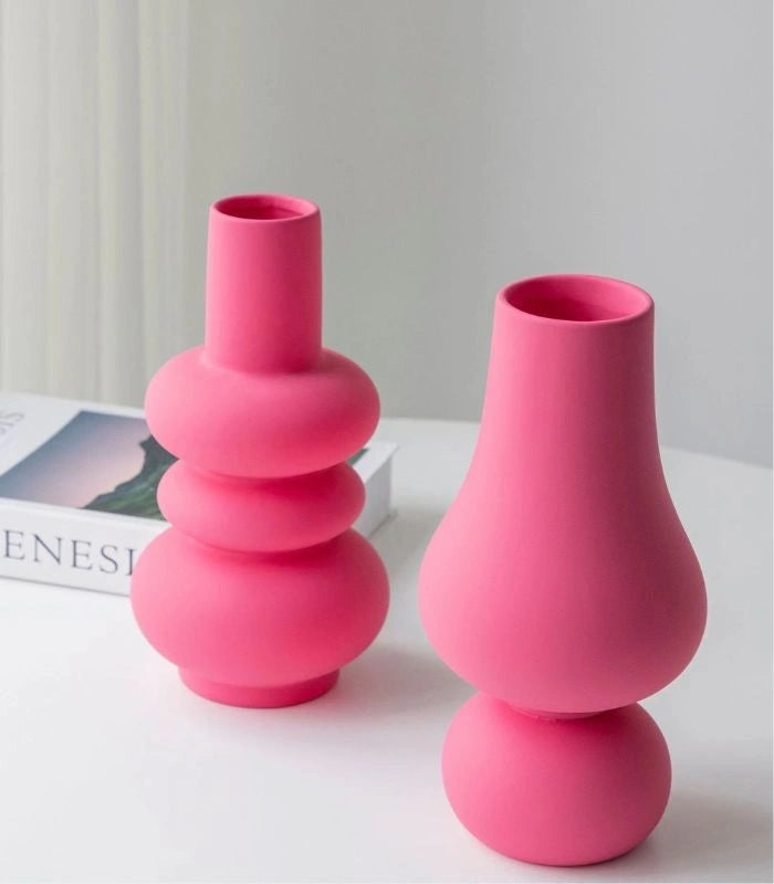 Elegant Pink Ceramic Vases - Available in 2 Unique Designs