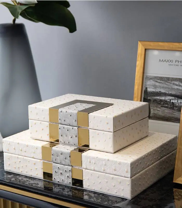 Ophelia Leather Jewelry Box Set 2 pcs | Rectangular Design | Sold as a Set