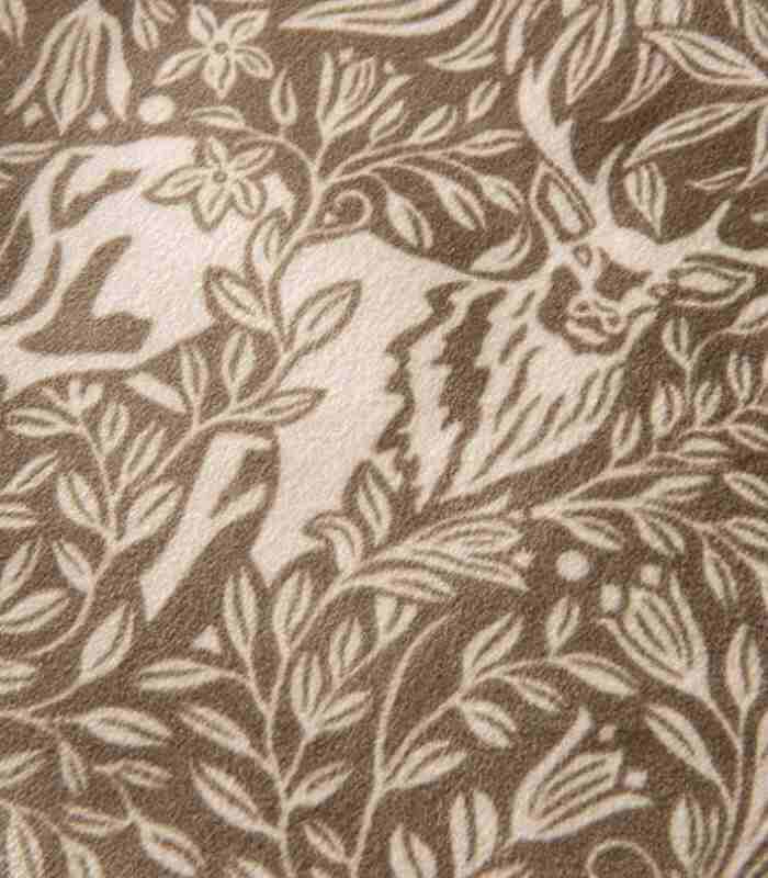 Velvet Forest Motif Decorative Cushion - 3 Styles Velvet Brown & Cream